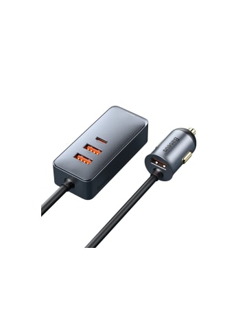Baseus Autoladegerät 3x USB / USB Type C 120W PPS Quick Charge in Grau