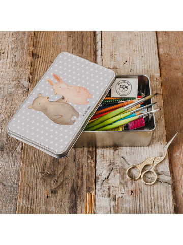 Mr. & Mrs. Panda Aufbewahrungsbox Bär und Hase Umarmen ohne Spruch in Grau Pastell