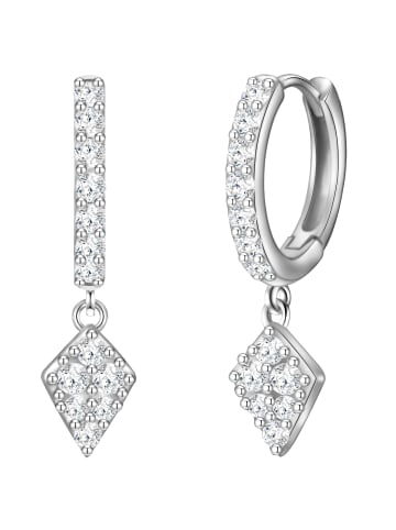 Glanzstücke München Creolen Raute aus Sterling Silber mit Zirkonia in silber