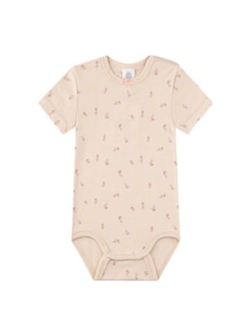 Sanetta Body kurzarm Blumen in Beige