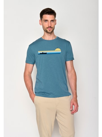 GreenBomb T-Shirt Nature Canoe River in Schlammiges Blau