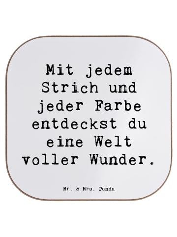 Mr. & Mrs. Panda Untersetzer für Gläser Spruch Die Freude an der... in Weiß