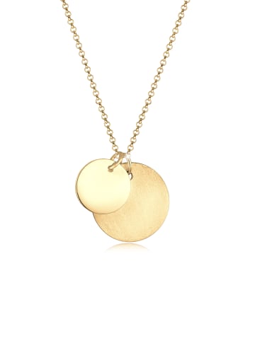 Elli Halskette 925 Sterling Silber Plättchen, Geo in Gold
