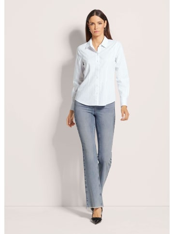 MADELEINE Hemdbluse mit Streifen in weiß / rauchblau