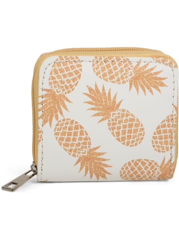 styleBREAKER Mini Gelbörse Ananas in Weiß-Orange