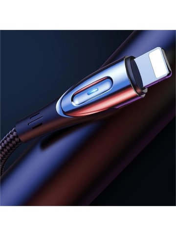 Wisam® USB-A/ Lightning 2,4A 3m Kabel mit Ladeanzeige schwarz