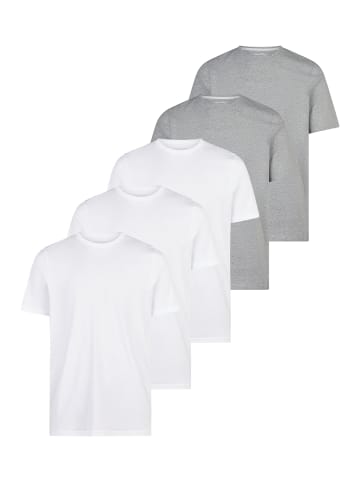 Redmond T-Shirt Basic in Weiß / grau