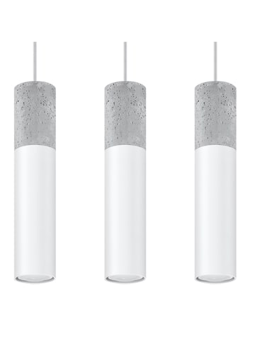 Nice Lamps Hängleuchte EDO 3 aus Weiß in Sthal mit Beton grau moderne 3xGu10 LED NICE LAMPS