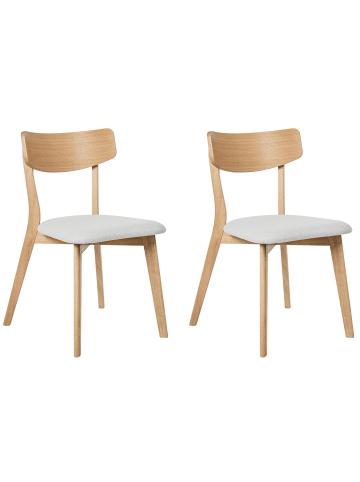 Beliani 2er-Set Esszimmerstuhl HOPE in Braun/Grau