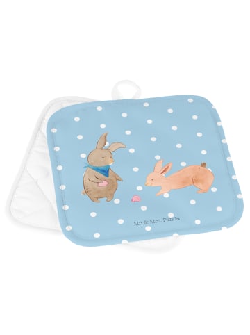 Mr. & Mrs. Panda Topflappen Hasen Muschel ohne Spruch in Blau Pastell