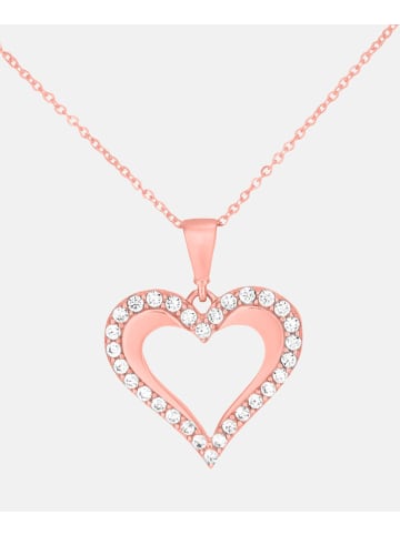 Vanlere Halskette mit Anhänger aus 375 Roségold mit Zirkonia Herz-Design in Roségold