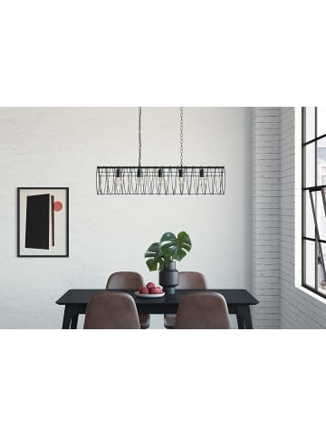 home24 home24 5-flammige Pendelleuchte aus Eisen in Schwarz, 100 x 150 x 23 cm in Schwarz