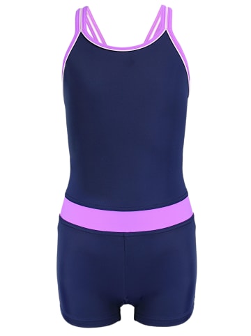 Aquarti Mädchen Badeanzug mit Bein Racerback in lila