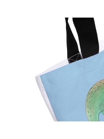 Mr. & Mrs. Panda Tote Bag Krokodil mit Spruch in Blau Pastell