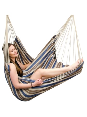 AMANKA XXL Outdoor Hängesessel Key Lime in Blau-Braun