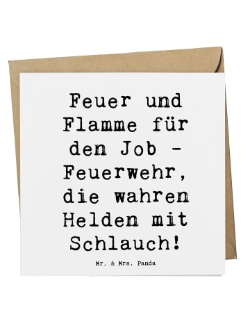 Mr. & Mrs. Panda Deluxe Karte Spruch Feuerwehrmann Helden mit Sp... in Weiß