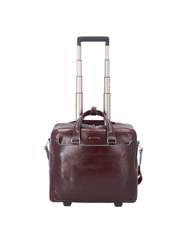 Piquadro Blue Square 2-Rollen Businesstrolley Leder 36 cm Laptopfach in mahogany