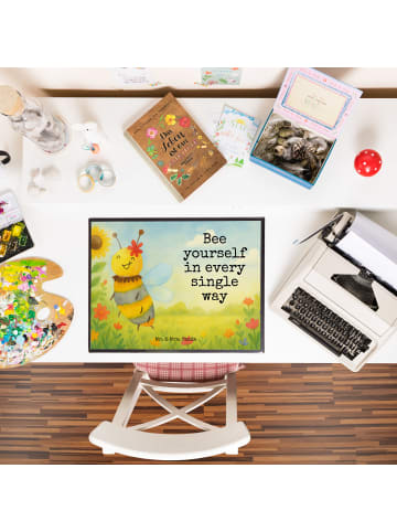 Mr. & Mrs. Panda Schreibunterlage Biene Blume Design mit Spruch in Weiß