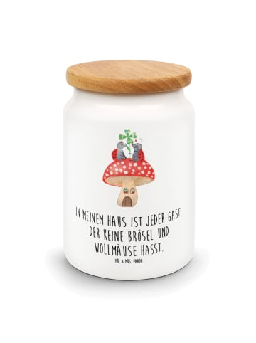 Mr. & Mrs. Panda Kaffeedose Marienkäfer Fliegenpilz mit Spruch in Weiß