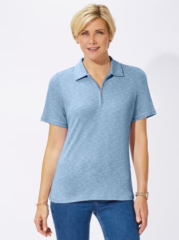 WITT WEIDEN Poloshirt in bleu-meliert