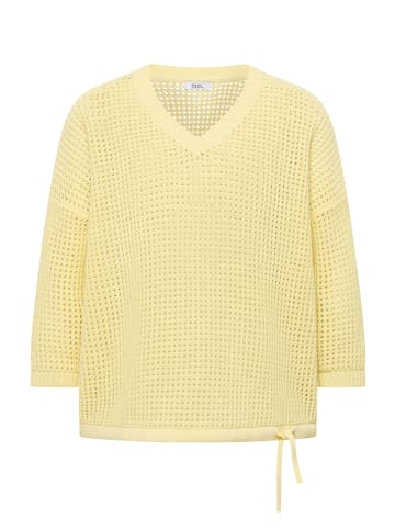 Cecil Sommerlicher Crochet-Pullover mit V-Ausschnitt in Light Buttermilk Yellow