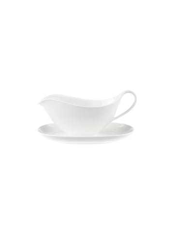 Villeroy & Boch Sauciere mit Untertasse Anmut in Weiß in weiß