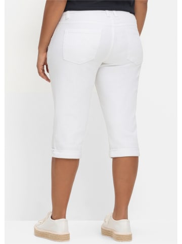 sheego 3/4-Jeans in white denim