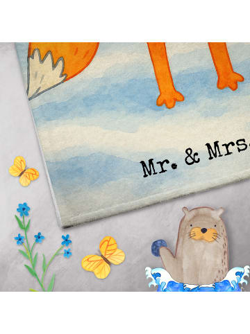 Mr. & Mrs. Panda Handtuch Fuchs Weihnachten Design ohne Spruch in Weiß