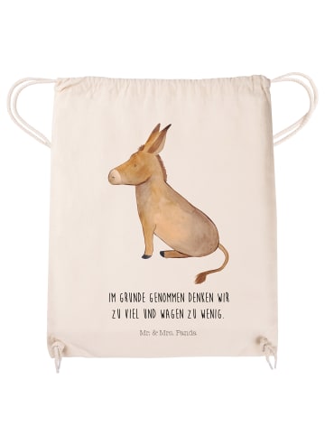 Mr. & Mrs. Panda Jutebeutel Esel mit Spruch in Creme