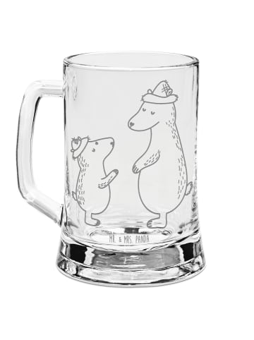 Mr. & Mrs. Panda Bierkrug Bären mit Hut ohne Spruch in Transparent