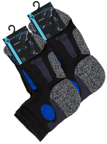 Stark Soul® Quarter Lauf- & Funktionssocken 2 Paar in schwarz/blau