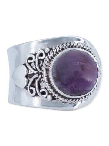 mantraroma 925er Silber - Ringe verstellbar mit Amethyst