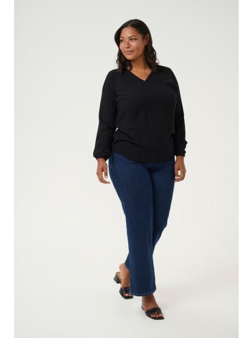KAFFE curve Langarm-Bluse KCannia in Black Deep