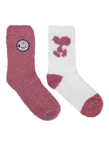 United Labels 2er Pack The Peanuts Snoopy Kuschelsocken warme Socken in pink