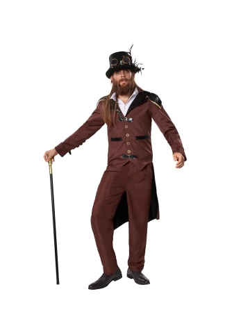 tectake Extravagantes Steampunk-Outfit, schwarz/braun