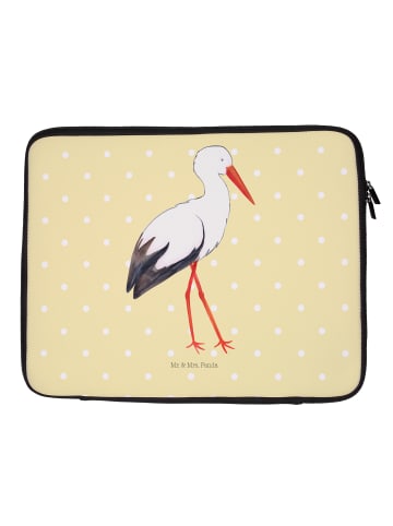 Mr. & Mrs. Panda Laptoptasche Storch ohne Spruch in Gelb Pastell