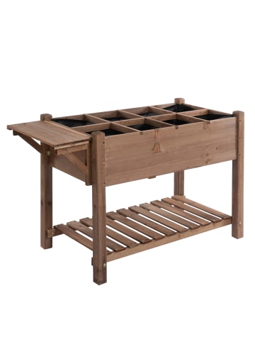 Outsunny Hochbeet in Braun 123L x 54B x 80H cm
