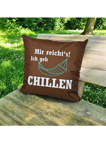 JACK Outdoor Dekokissen Motiv 50x50cm Chillen in Braun