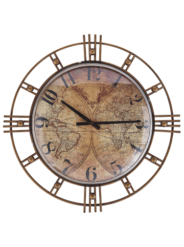 Beliani Wanduhr LANCY in Gold - (W) 63 x (H) 63 x (L) 7 cm