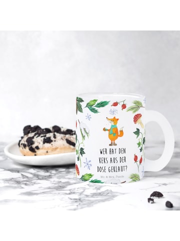 Mr. & Mrs. Panda Teeglas Fuchs Keksdose mit Spruch in Transparent