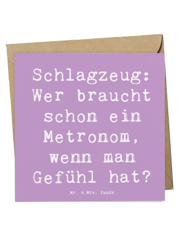 Mr. & Mrs. Panda Deluxe Karte Spruch Schlagzeug Gefühl mit Spruch in Lavendeltraum