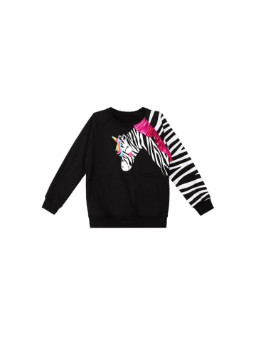 Denokids Sweatshirt Zebra Ruffled in schwarz