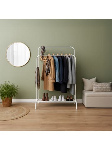 relaxdays Kleiderständer in Weiß - (B)110 x (H)146 x (T)55 cm