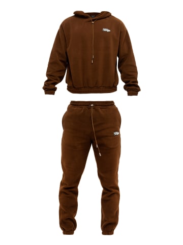 Tom Barron Trainingsanzug Tom Barron Tracksuit With Fleece Fabric Patch Logo in BRAUN