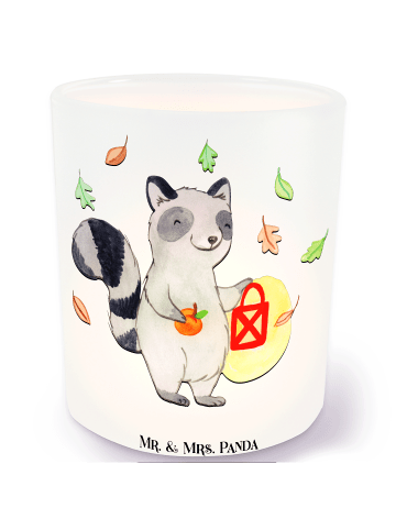 Mr. & Mrs. Panda Glas Windlicht Waschbär Laterne ohne Spruch in Transparent