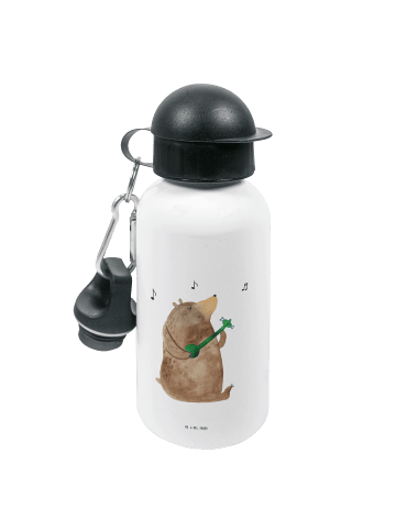 Mr. & Mrs. Panda Trinkflasche Bär Gitarre ohne Spruch in Weiß