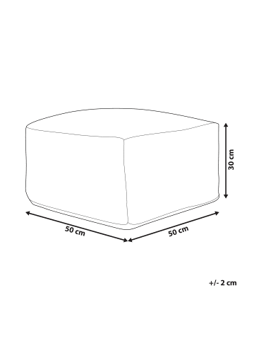 Beliani Pouf KATORA in Grün/Bunt/Braun - (W) 50 x (H) 30 x (L) 50 cm
