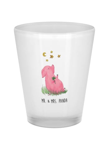 Mr. & Mrs. Panda Schnapsglas Schwein Glück ohne Spruch in Transparent