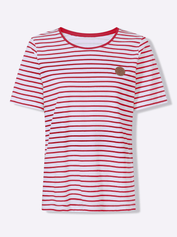 Sieh an! Kurzarm-Shirt in rot-weiß-gestreift