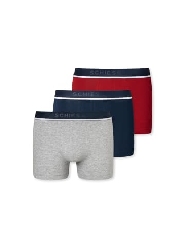 Schiesser Boxershort 3er Pack in Rot/Blau/Grau